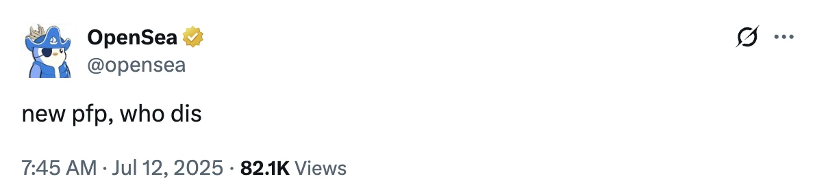 OpneSea将X账号头像更换为“蠢企鹅”主题 OpneSea将X账号头像更换为“蠢企鹅”主题