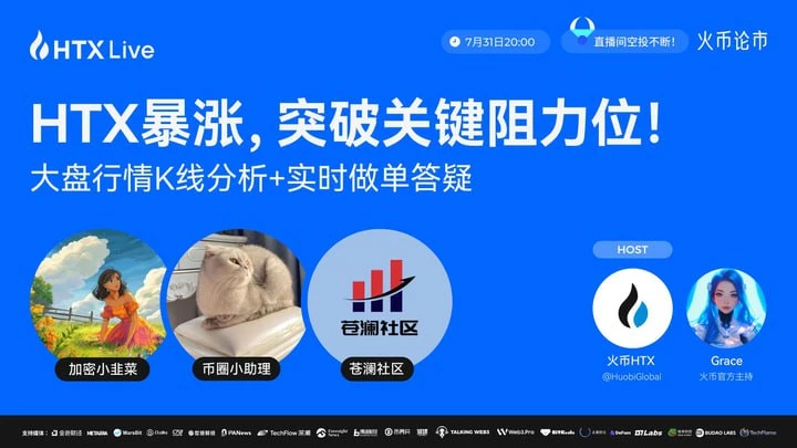 火币HTX今晚举办HTX代币暴涨解析直播 火币HTX今晚举办HTX代币暴涨解析直播
