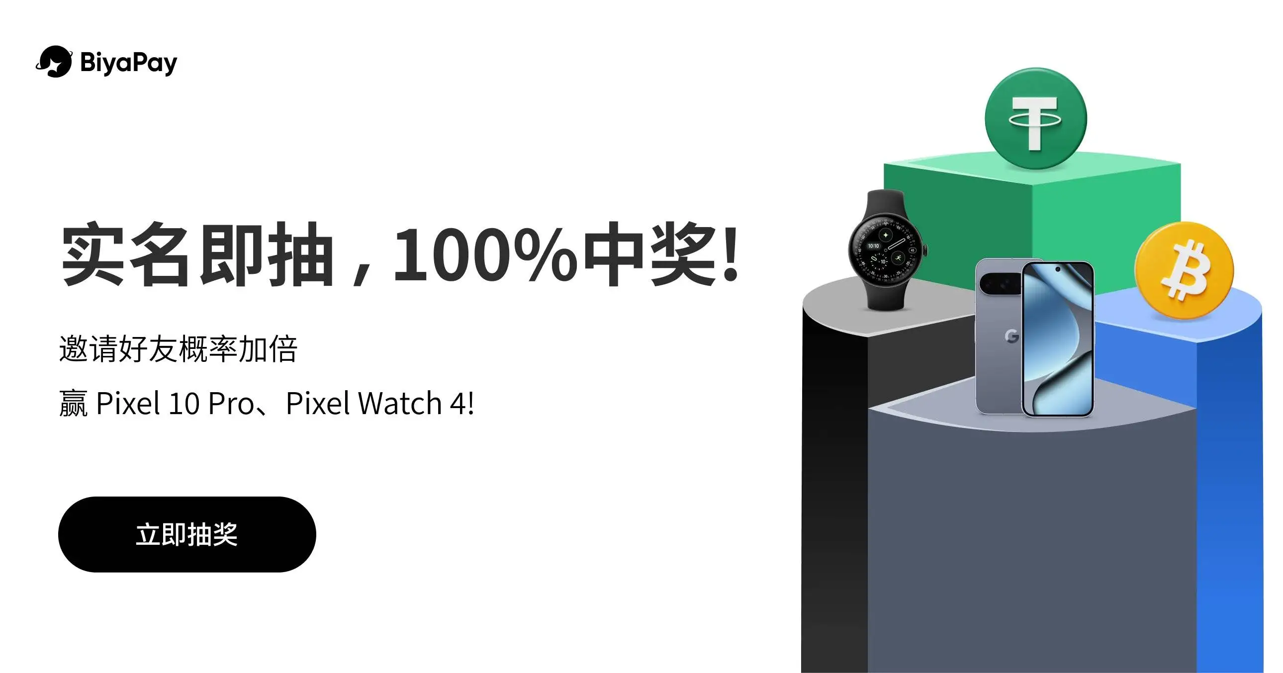 BiyaPay上线转盘抽奖活动 奖池含Pixel设备及加密货币